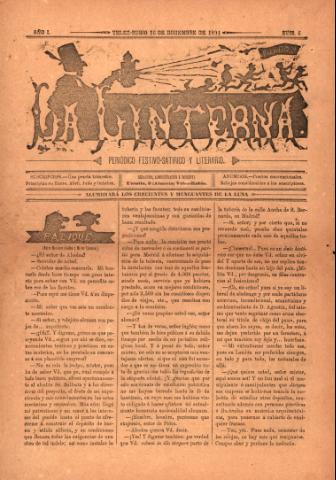 'La Linterna : Periódico Humorístico, Satírico y Literario' - Año 1 Número 6 - 1891 diciembre 16