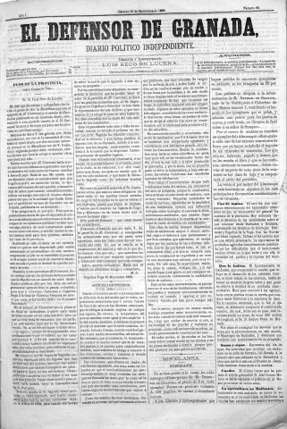 'El Defensor de Granada  : diario político independiente' - Año I Número 80  - 1880 Diciembre 18