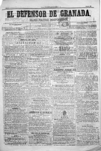 'El Defensor de Granada  : diario político independiente' - Año I Número 82  - 1880 Diciembre 20