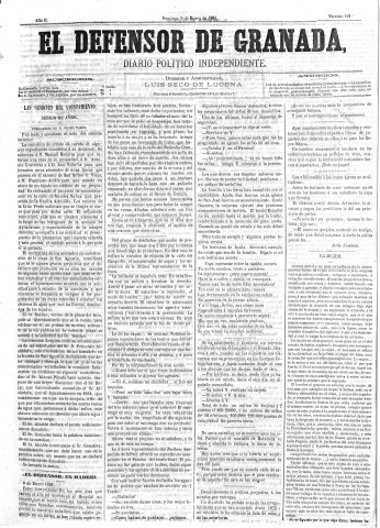 'El Defensor de Granada  : diario político independiente' - Año II Número 101  - 1881 Enero 09