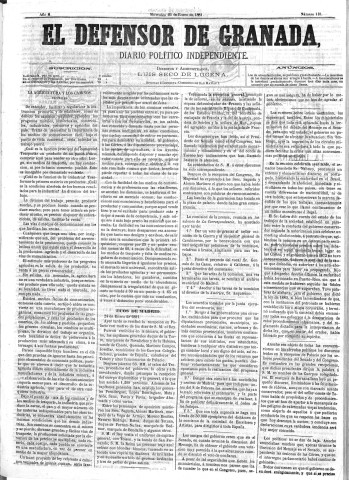'El Defensor de Granada  : diario político independiente' - Año II Número 118  - 1881 Enero 26