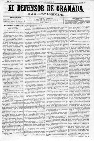 'El Defensor de Granada  : diario político independiente' - Año II Número 305  - 1881 Agosto 04