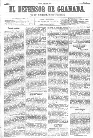'El Defensor de Granada  : diario político independiente' - Año IV Número 898  - 1883 Marzo 26