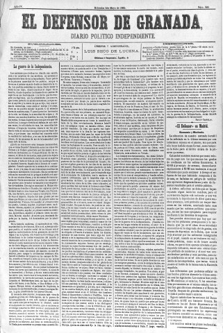 'El Defensor de Granada  : diario político independiente' - Año IV Número 936  - 1883 Mayo 02