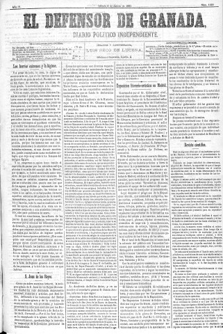 'El Defensor de Granada  : diario político independiente' - Año IV Número 1029  - 1883 Agosto 04