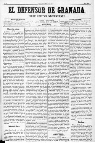 'El Defensor de Granada  : diario político independiente' - Año V Número 1235  - 1884 Febrero 29