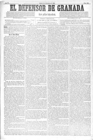 'El Defensor de Granada  : diario político independiente' - Año VI Número 1921  - 1885 Noviembre 21