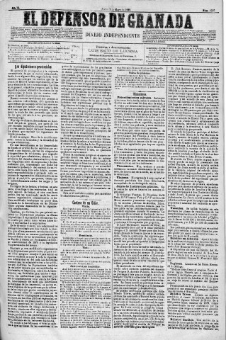 'El Defensor de Granada  : diario político independiente' - Año X Número 3205  - 1889 Mayo 02