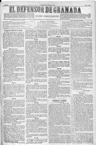 'El Defensor de Granada  : diario político independiente' - Año X Número 3222  - 1889 Mayo 19