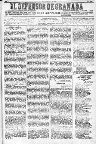 'El Defensor de Granada  : diario político independiente' - Año X Número 3262  - 1889 Junio 28