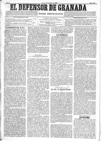 'El Defensor de Granada  : diario político independiente' - Año X Número 3316  - 1889 Agosto 22