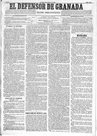 'El Defensor de Granada  : diario político independiente' - Año X Número 3319  - 1889 Agosto 25