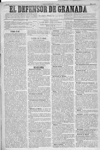 'El Defensor de Granada  : diario político independiente' - Año X Número 3394  - 1889 Noviembre 05