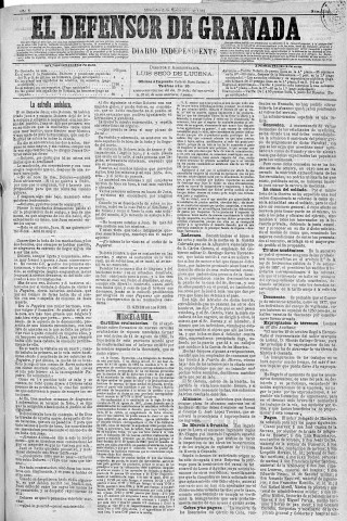 'El Defensor de Granada  : diario político independiente' - Año X Número 3395  - 1889 Noviembre 06