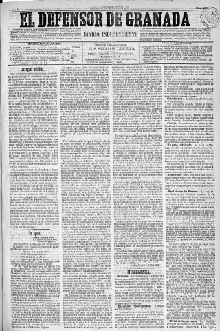 'El Defensor de Granada  : diario político independiente' - Año X Número 3399  - 1889 Noviembre 10