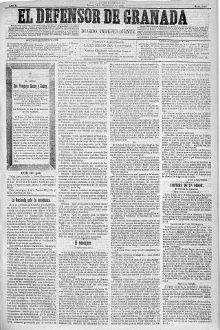 'El Defensor de Granada  : diario político independiente' - Año X Número 3403  - 1889 Noviembre 14