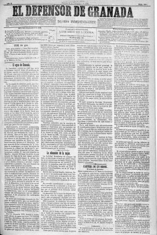 'El Defensor de Granada  : diario político independiente' - Año X Número 3404  - 1889 Noviembre 15