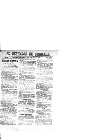 'El Defensor de Granada  : diario político independiente' - Año XVI Número 7251  - 1895 Marzo 16