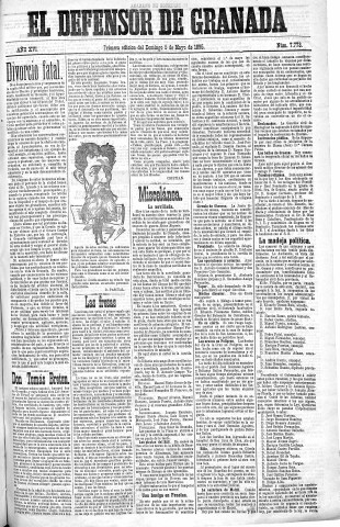 'El Defensor de Granada  : diario político independiente' - Año XVI Número 7773 1ª ed. - 1895 Mayo 05