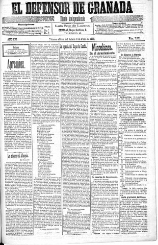 'El Defensor de Granada  : diario político independiente' - Año XVI Número 7825 1ª ed. - 1895 Junio 08
