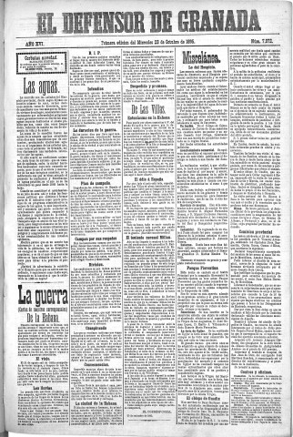 'El Defensor de Granada  : diario político independiente' - Año XVI Número 7972 1ª ed. - 1895 Octubre 23