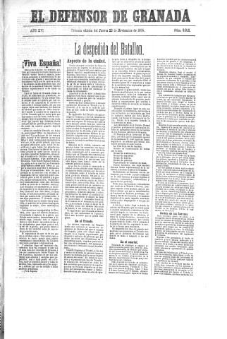'El Defensor de Granada  : diario político independiente' - Año XVI Número 8012 1ª ed. - 1895 Noviembre 28
