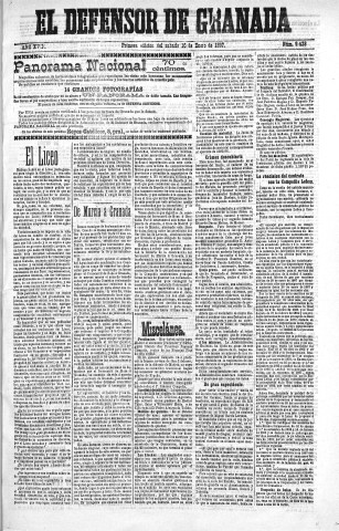 'El Defensor de Granada  : diario político independiente' - Año XVIII Número 9428 1ª ed. - 1897 Enero 16