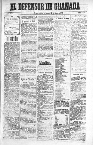 'El Defensor de Granada  : diario político independiente' - Año XVIII Número 9440 1ª ed. - 1897 Enero 29