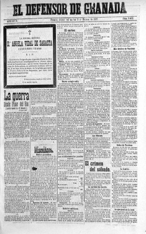 'El Defensor de Granada  : diario político independiente' - Año XVIII Número 9452 1ª ed. - 1897 Febrero 09