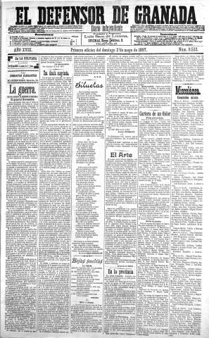 'El Defensor de Granada  : diario político independiente' - Año XVIII Número 9533 1ª ed. - 1897 Mayo 02