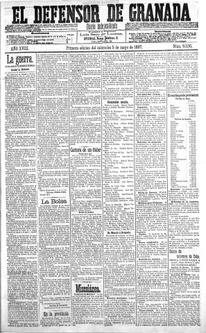 'El Defensor de Granada  : diario político independiente' - Año XVIII Número 9536 1ª ed. - 1897 Mayo 05