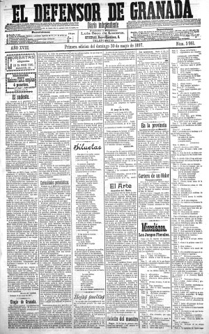 'El Defensor de Granada  : diario político independiente' - Año XVIII Número 5961 1ª ed. - 1897 Mayo 30