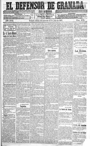'El Defensor de Granada  : diario político independiente' - Año XVIII Número 9711 1ª ed. - 1897 Julio 21