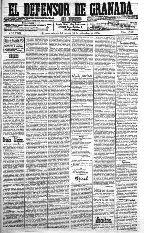 'El Defensor de Granada  : diario político independiente' - Año XVIII Número 9762 1ª ed. - 1897 Septiembre 10