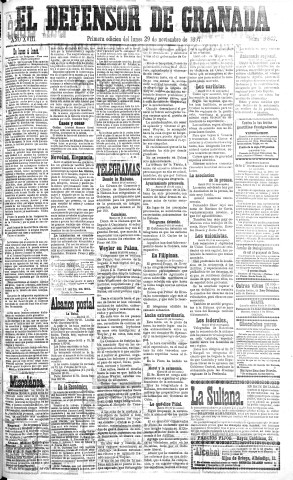 'El Defensor de Granada  : diario político independiente' - Año XVIII Número 9842 1ª ed. - 1897 Noviembre 29