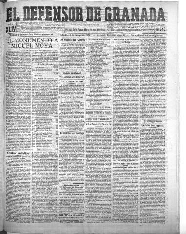 'El Defensor de Granada  : diario político independiente' - Año XLIV Número 19848  - 1922 Mayo 20