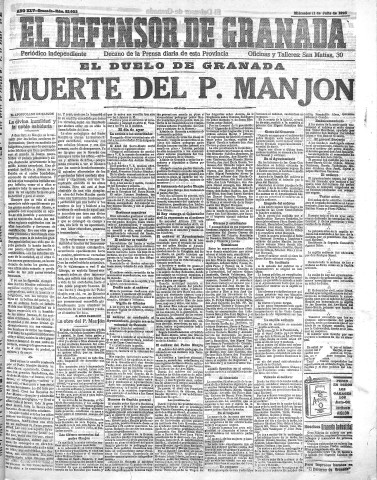 'El Defensor de Granada  : diario político independiente' - Año XLV Número 22003  - 1923 Julio 11