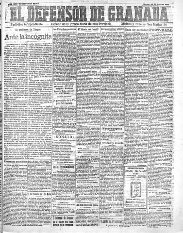 'El Defensor de Granada  : diario político independiente' - Año XLV Número 22014  - 1923 Julio 24