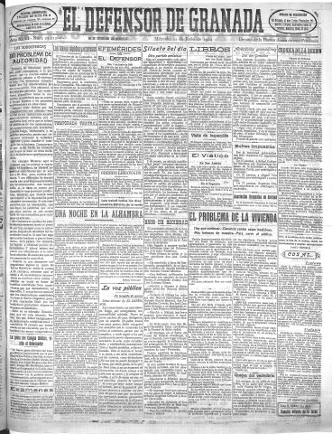 'El Defensor de Granada  : diario político independiente' - Año XLVI Número 23213 Ed. Mañana - 1924 Junio 11