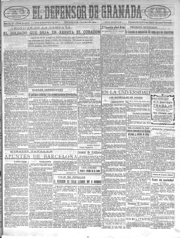'El Defensor de Granada  : diario político independiente' - Año XLVI Número 23419 Ed. Mañana - 1924 Octubre 08