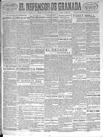 'El Defensor de Granada  : diario político independiente' - Año XLVI Número 23441 Ed. Mañana - 1924 Octubre 21