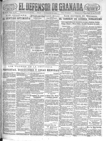 'El Defensor de Granada  : diario político independiente' - Año XLVI Número 23486 Ed. Mañana - 1924 Noviembre 15