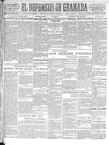 'El Defensor de Granada  : diario político independiente' - Año XLVI Número 23552 Ed. Mañana - 1924 Diciembre 24