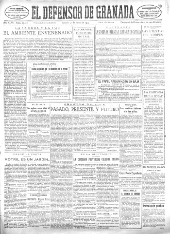 'El Defensor de Granada  : diario político independiente' - Año XLVII Número 23605 Ed. Mañana - 1925 Enero 31