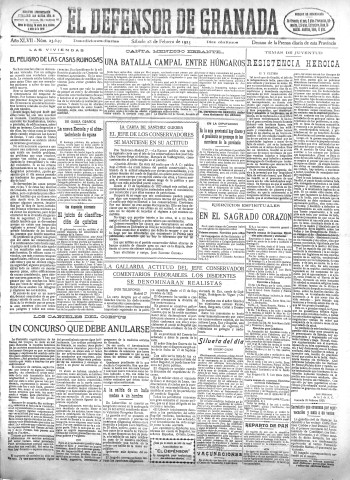 'El Defensor de Granada  : diario político independiente' - Año XLVII Número 23649 Ed. Mañana - 1925 Febrero 28