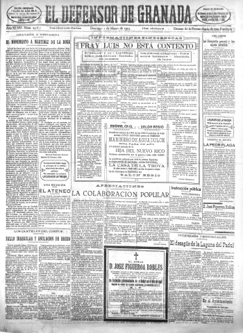 'El Defensor de Granada  : diario político independiente' - Año XLVII Número 23651 Ed. Mañana - 1925 Marzo 01