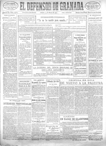'El Defensor de Granada  : diario político independiente' - Año XLVII Número 23673 Ed. Mañana - 1925 Marzo 14