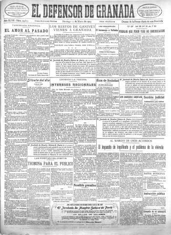 'El Defensor de Granada  : diario político independiente' - Año XLVII Número 23675 Ed. Mañana - 1925 Marzo 15