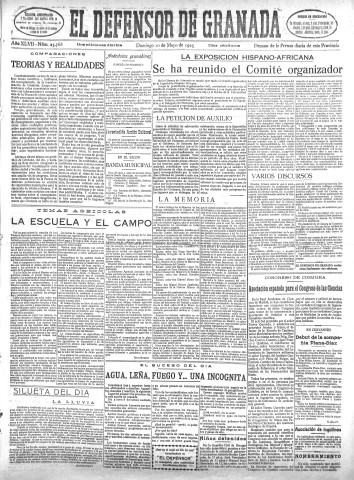 'El Defensor de Granada  : diario político independiente' - Año XLVII Número 23768 Ed. Mañana - 1925 Mayo 10