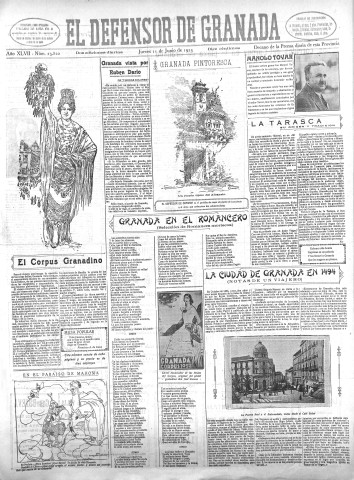 'El Defensor de Granada  : diario político independiente' - Año XLVII Número 23822 Ed. Mañana - 1925 Junio 11